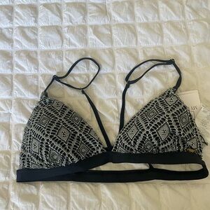 Rip Curl Black and White Patterned Bralette
